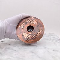 Swimming Koi Themed Copper Ikebana Vase