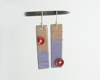 Copper Enamel Earrings