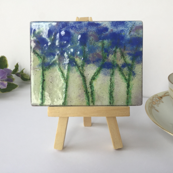 Mini Impressionist Floral Landscape Enamel on Copper PaintingProduct image